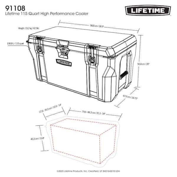 Lifetime store cooler sizes