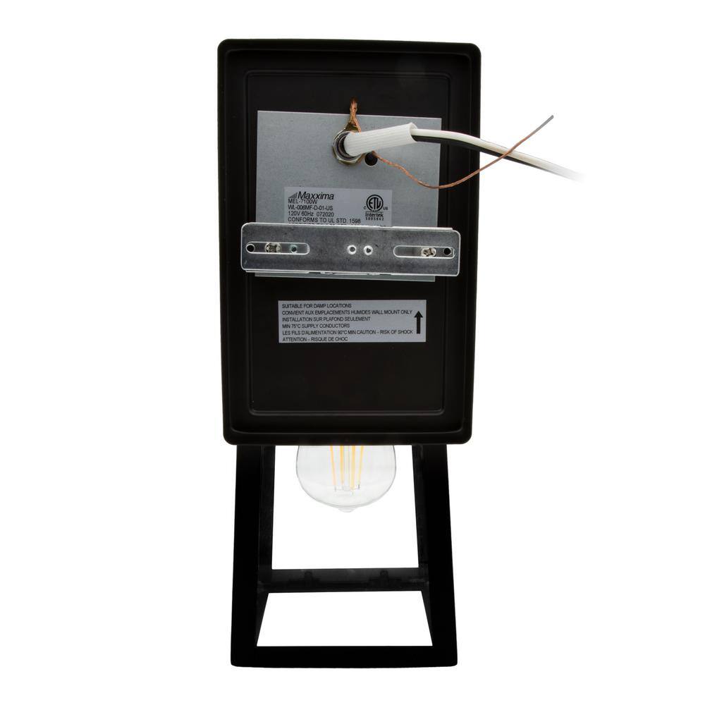 Black Metal and Clear Glass LED Outdoor Wall Sconce