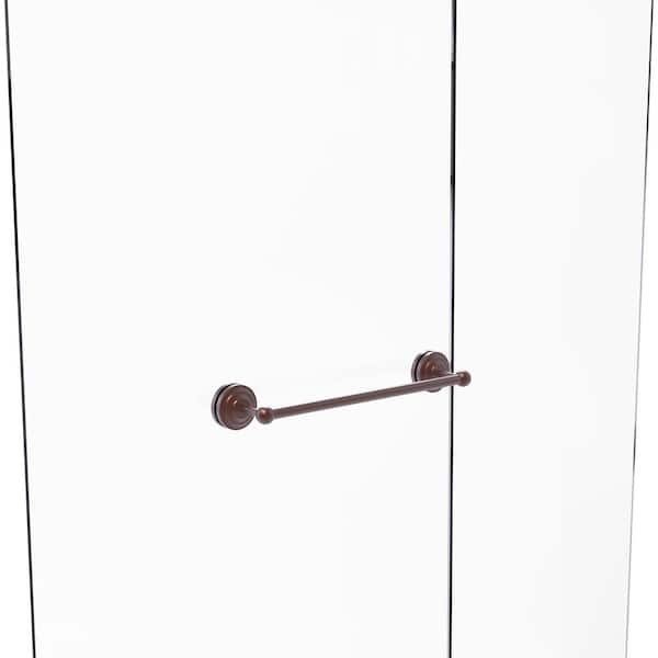 Allied Brass Que New 18 in. Over-the-door Shower Door Towel Bar in Antique Copper
