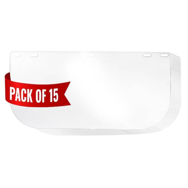 15-Pack Replacement Clear Face Shields