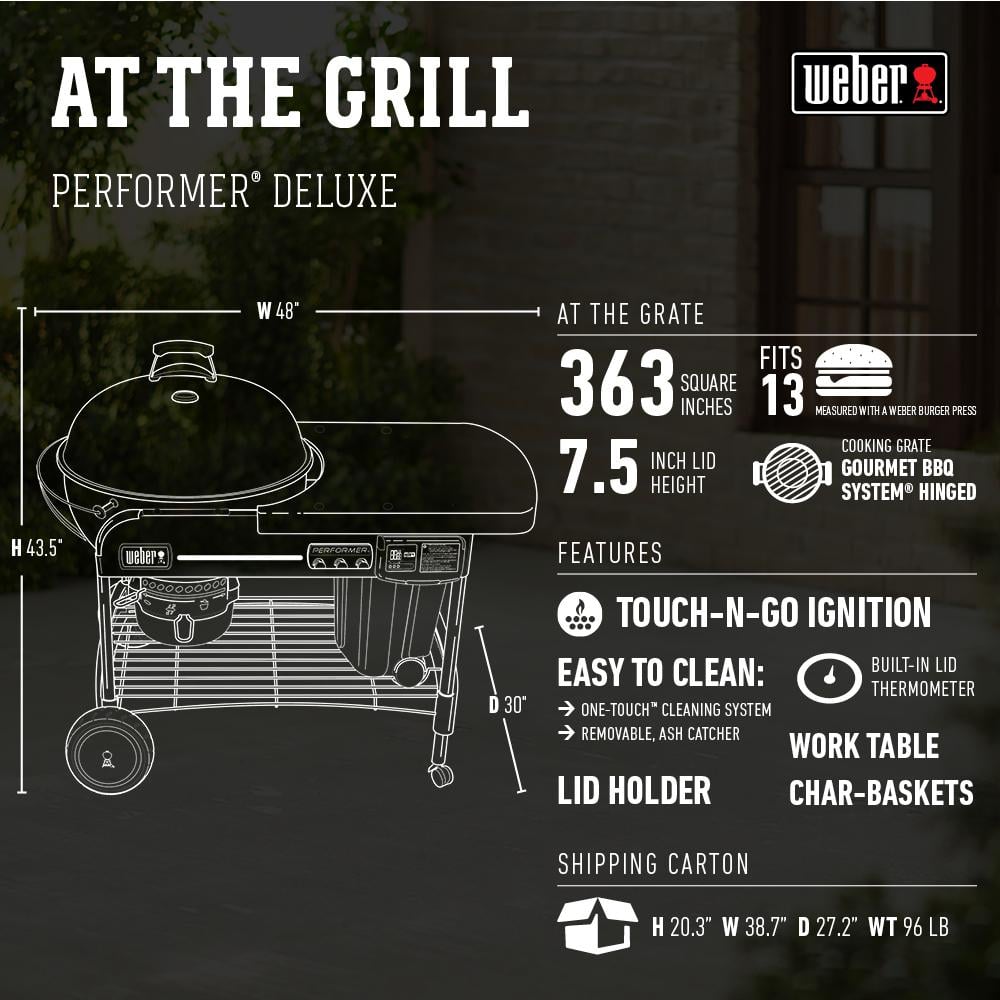 Copper 22-Inch Charcoal Grill with Gas Ignition System