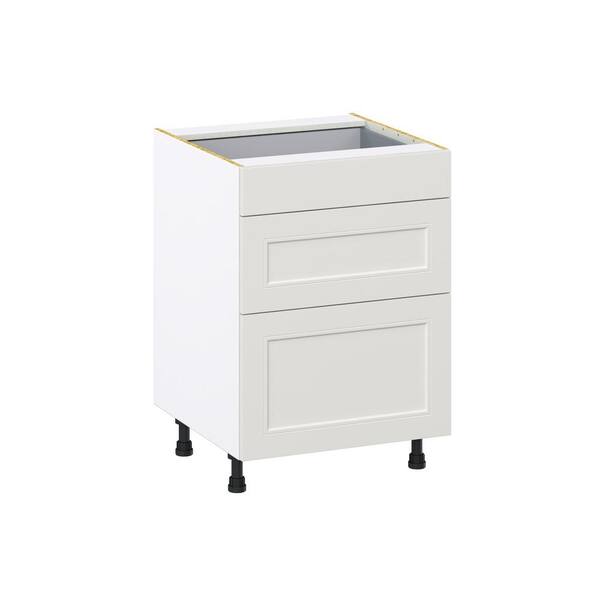 J COLLECTION 27 in. W x 34.5 in. H x 24 in. D Littleton Painted Gray Shaker Assembled Base Kitchen Cabinet with 4 Drawers