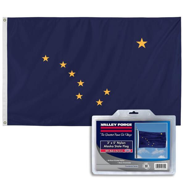 Valley Flag 3 ft. x 5 ft. Nylon Alaska State Flag AK3 The Home
