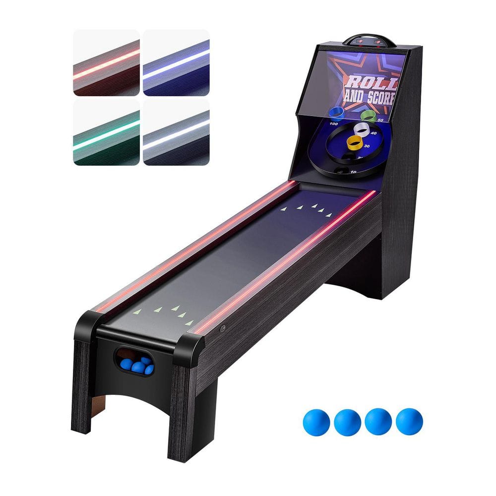 SKYSHALO 9 ft. Roll and Score Classic Arcade Game Table, with LED