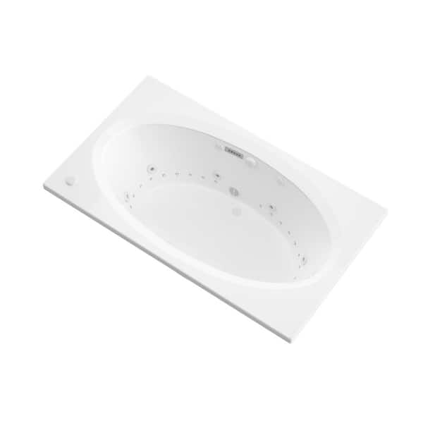 Universal Tubs Imperial Diamond Series 7 ft. Left Drain Rectangular Drop-in Whirlpool and Air Bath Tub in White