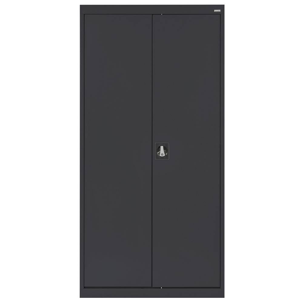 Black Steel 72" Heavy-Duty Wardrobe Storage Cabinet