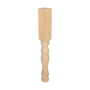 34-1/2 in. x 4 in. Unfinished North American Solid Hardwood Kitchen Island Leg