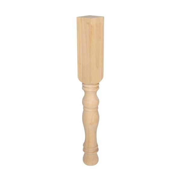 American Pro Decor 34-1/2 in. x 4 in. Unfinished North American Solid Hardwood Kitchen Island Leg