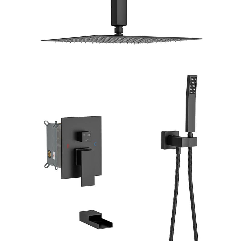 Ceiling Mount 12 in. Single Handle 1-Spray Tub, Shower Faucet 1.8 GPM with 