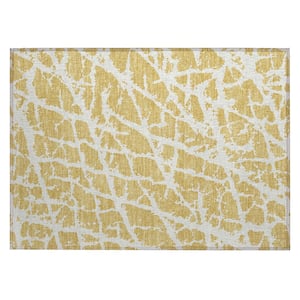 Chantille ACN501 Gold 1 ft. 8 in. x 2 ft. 6 in. Machine Washable Indoor/Outdoor Geometric Area Rug