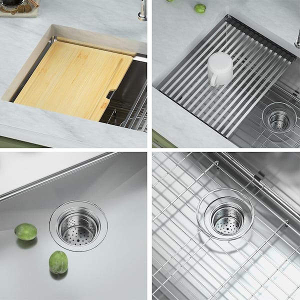 30 in. Workstation Undermount Single Bowl 16-Gauge Stainless