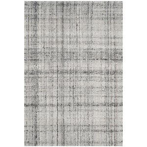 Abstract Gray/Black Doormat 3 ft. x 5 ft. Solid Area Rug