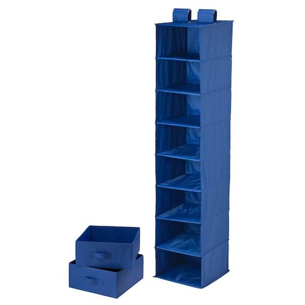 Honey-Can-Do 8-Shelf Blue Polyester Hanging Organizer with 2 Drawers