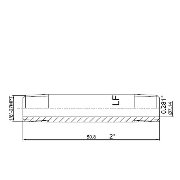 1/8 in. x 2 in. MIP Brass Nipple Fitting