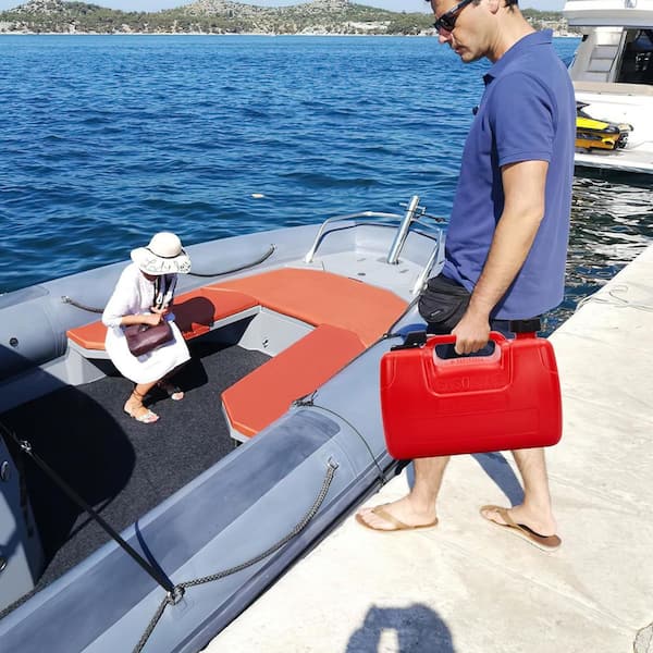 Portable Outboard Gas Can with Leak-Proof Vent Cap, 9.8 ft. Hose
