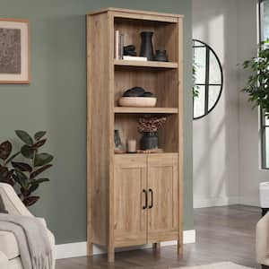 Select 72.008 in. Tall Khaki Pine Engineered Wood 5-Shelf Standard Bookcase with Doors