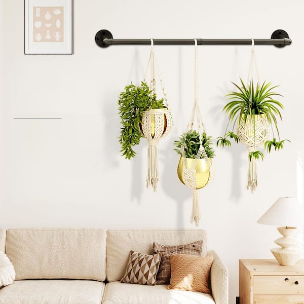 OGETFUUR (36.2 in. W x 7.9 in. H) Metal Hanging Planter Rod for Indoor Plants, Window Shelves (No Pot/Chain/Plant Included)