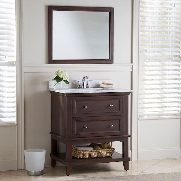 31 in. W x 22 in. D Cultured Marble White Rectangular Single Sink Vanity Top in Winter Mist