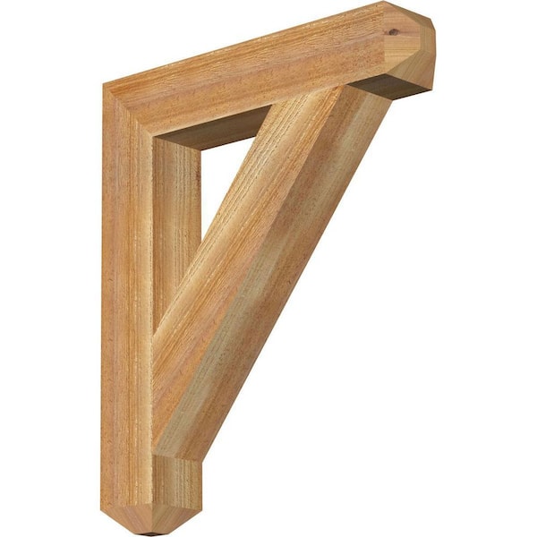 Ekena Millwork 4 in. x 26 in. x 22 in. Western Red Cedar Traditional Craftsman Rough Sawn Bracket