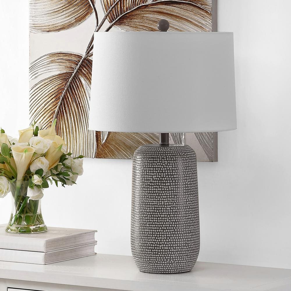 Celvin 26" White and Gray Ceramic Table Lamp