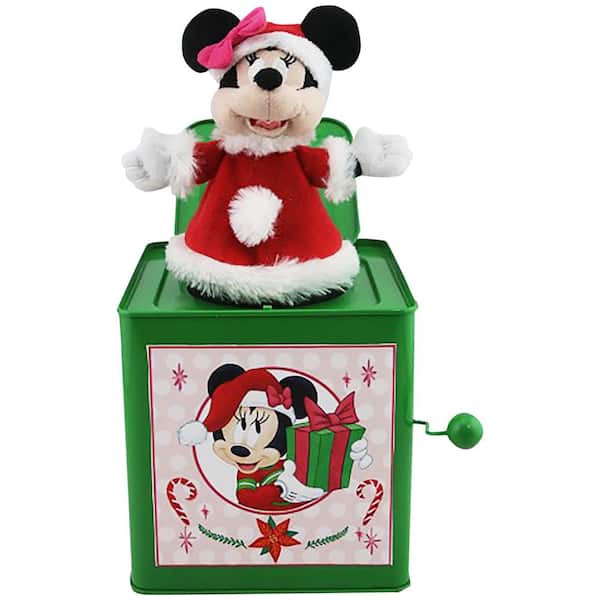 Unbranded 10.63 in. Jack in the Box Minnie in Santa Outfit