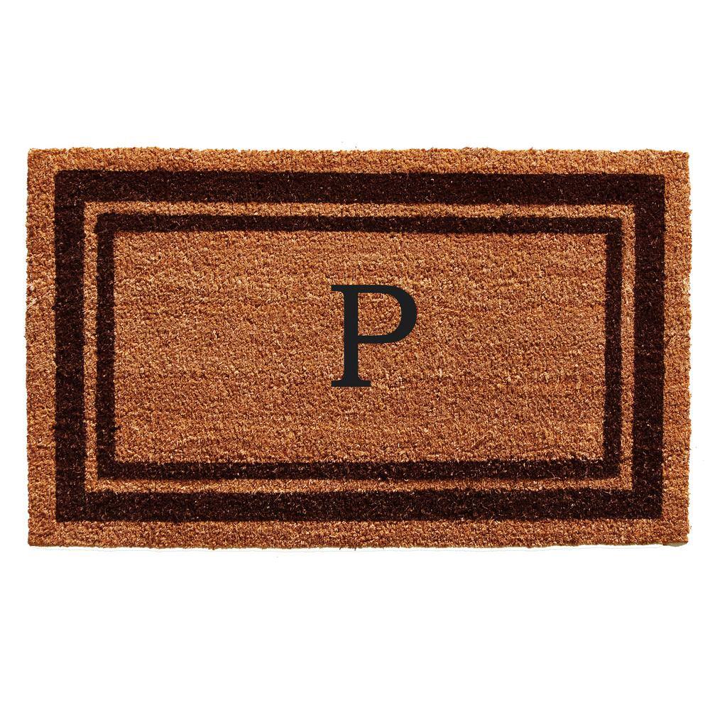 Brown Border Monogram Door Mat 24 in. x 36 in. (Letter P) price history on PriceWatchPro