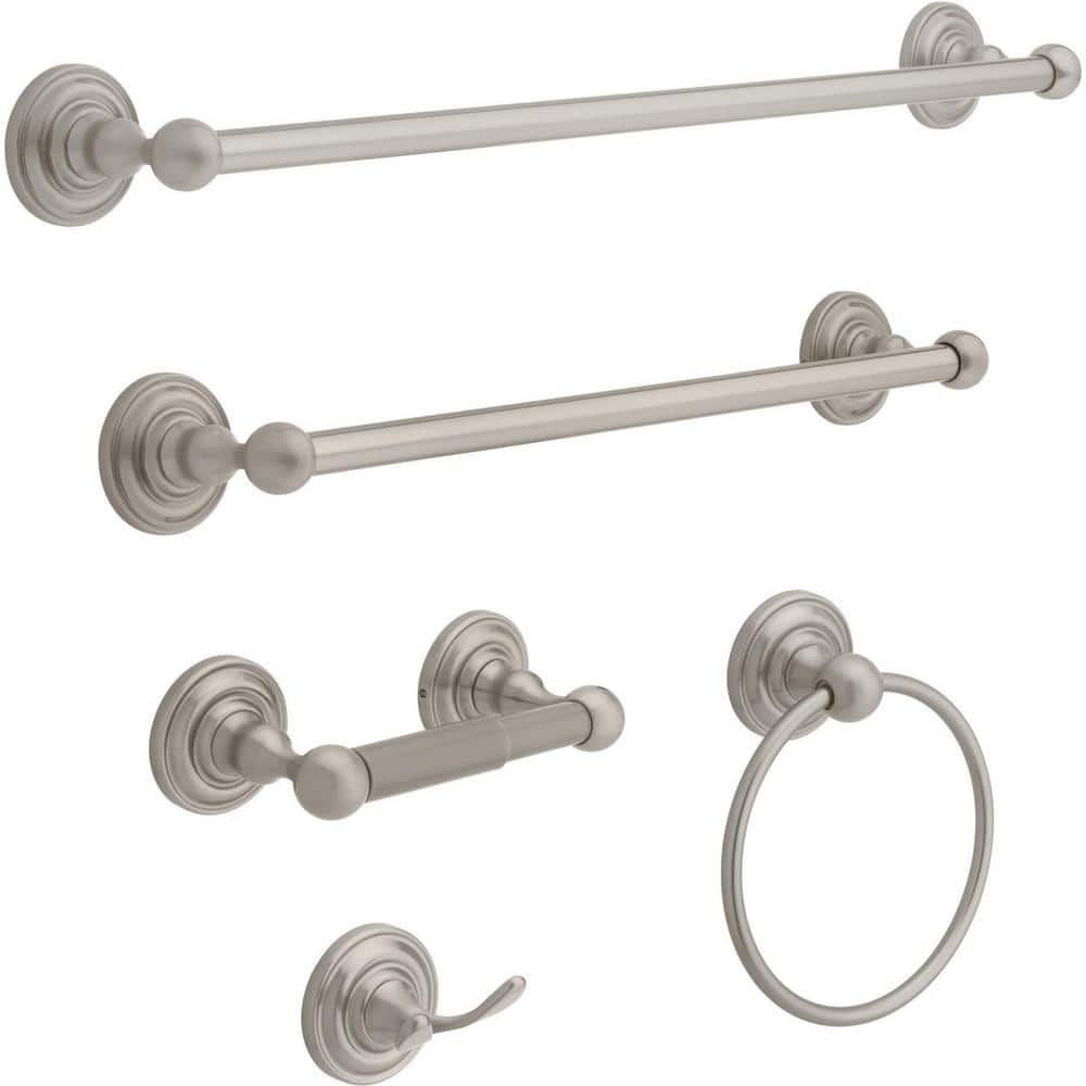 Brushed Nickel 24" Double Wall Mounted Towel Bar