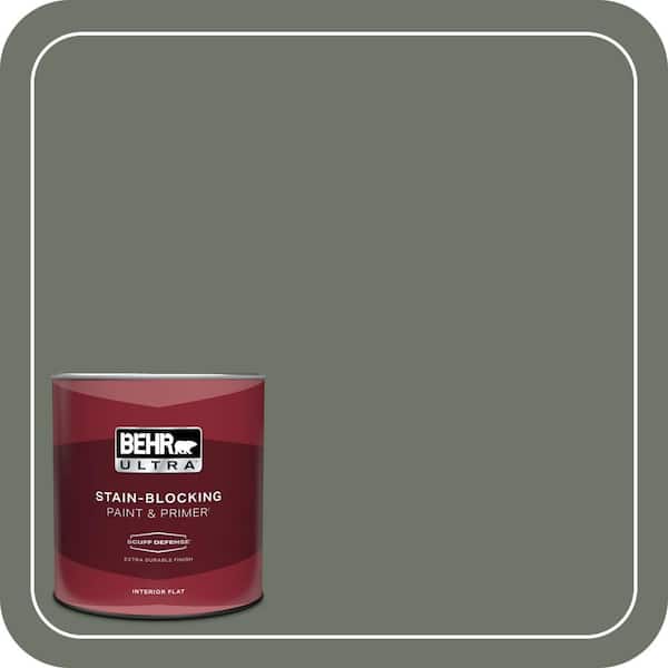 BEHR ULTRA 1 qt. #BXC-72 Evergreen Trail Extra Durable Flat Interior Paint & Primer