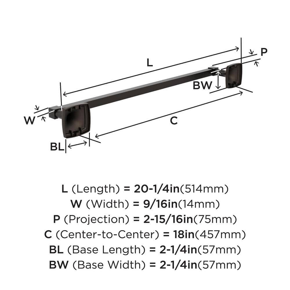 Oil-Rubbed Bronze 18 Inch Wall Mounted Towel Bar