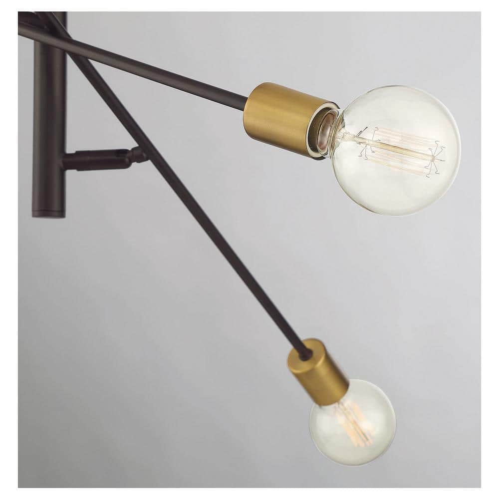 Bronze Sputnik 6-Light Adjustable Metal Chandelier