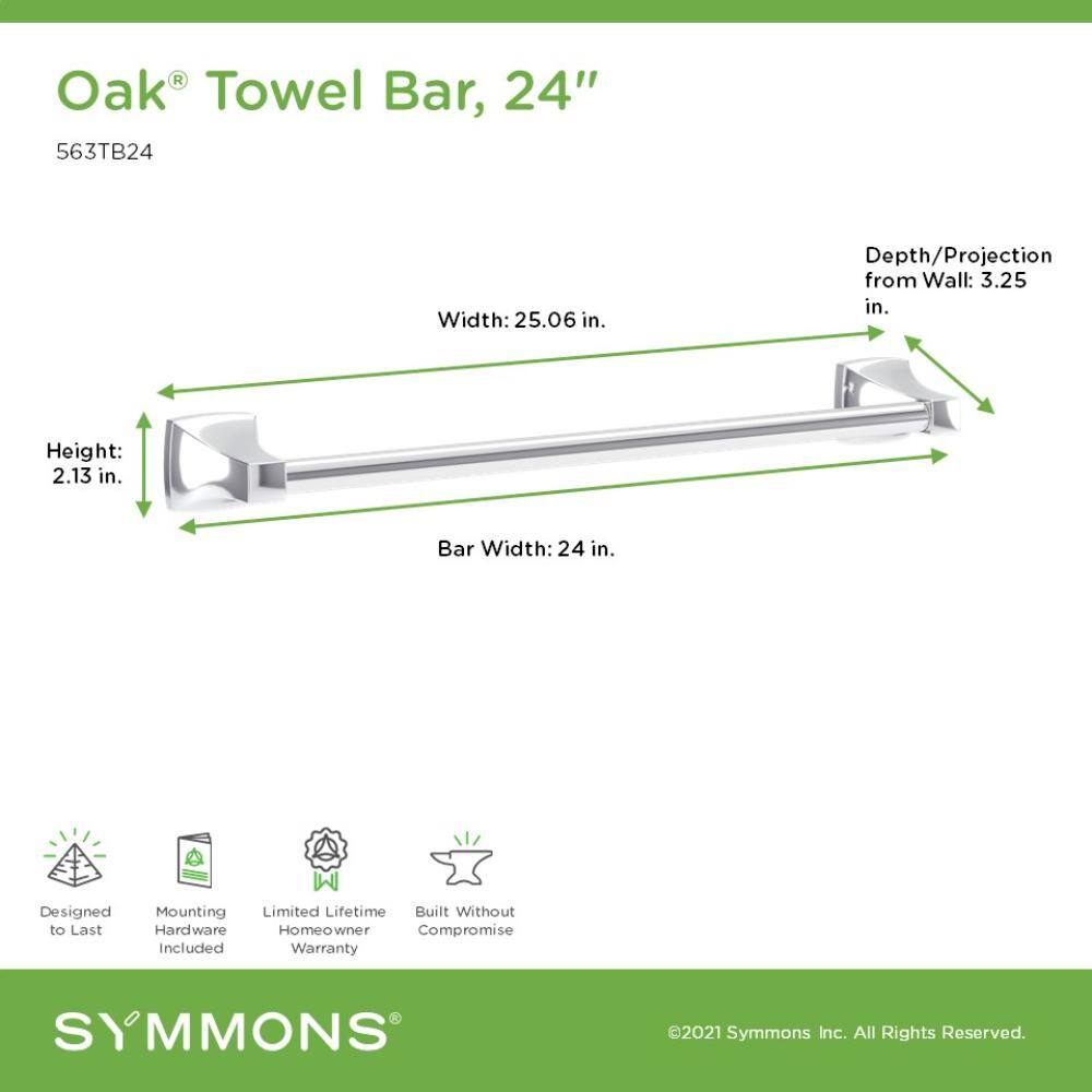 Polished Chrome 24" Wall Mounted Towel Bar
