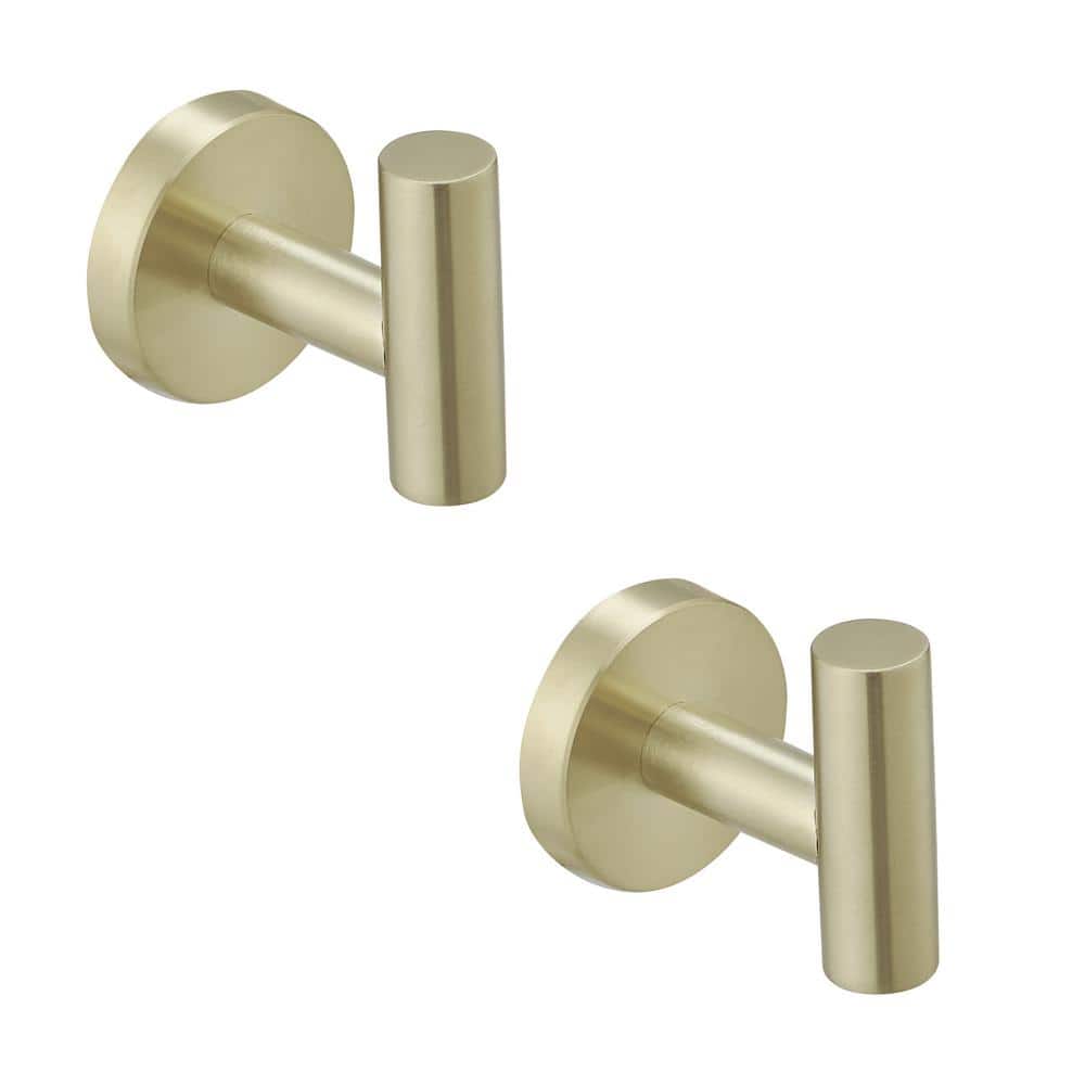 Brushed Gold Stainless Steel Wall Mounted J-Hook Set