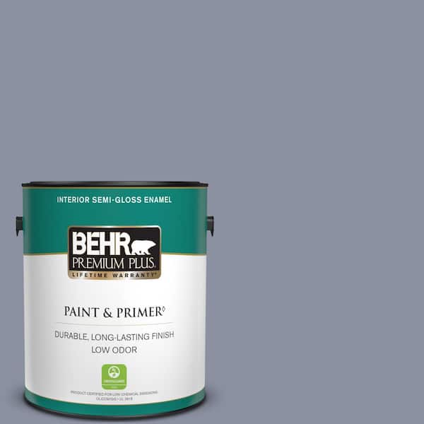 BEHR PREMIUM PLUS 1 gal. #620F-4 Violet Shadow Semi-Gloss Enamel Low Odor Interior Paint & Primer