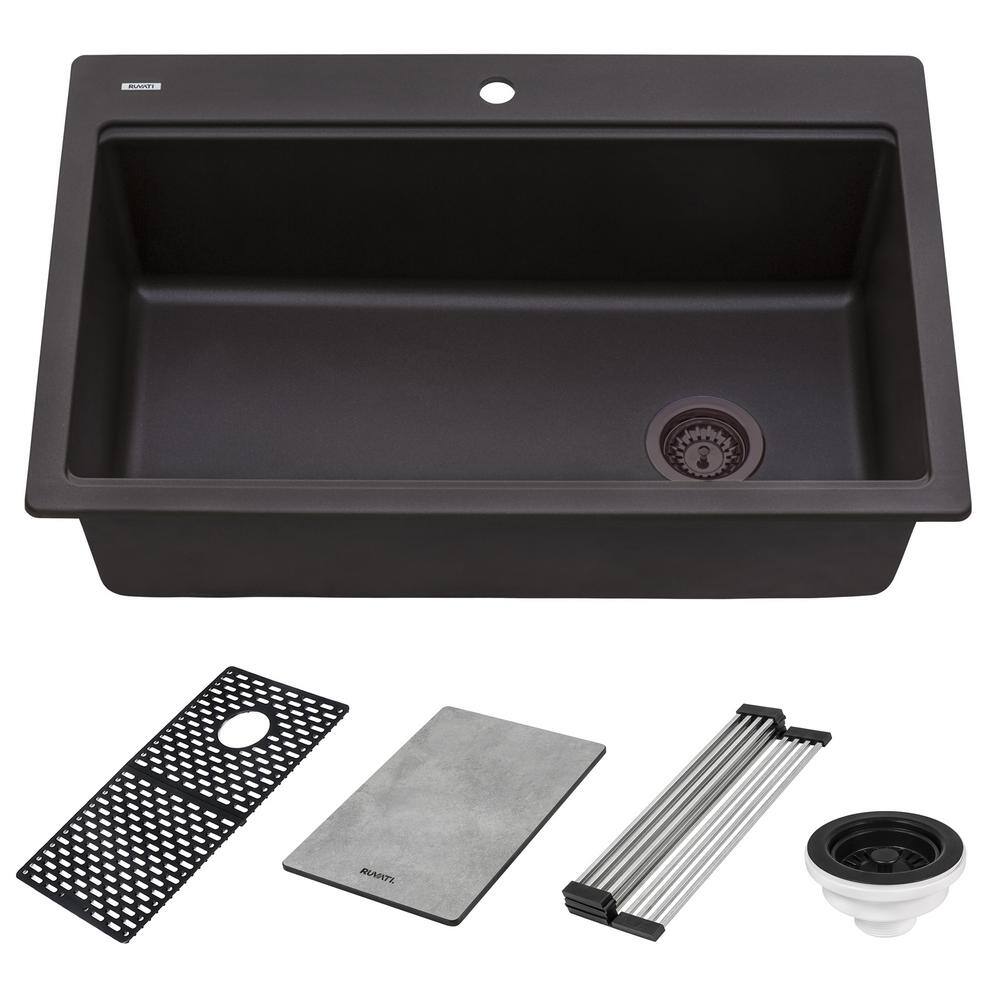 Espresso Granite Composite Drop-in Workstation Kitchen Sink