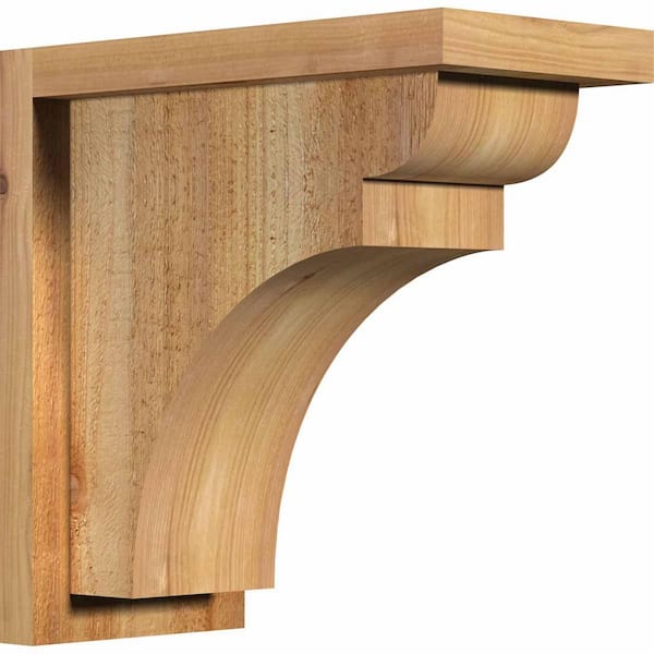 Ekena Millwork 6 in. x 12 in. x 12 in. Western Red Cedar Yorktown Rough Sawn Corbel with Backplate