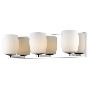 Serenity 19 in. 3-Light Mirrored Stainless Steel Vanity Light