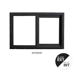 35.5 in. x 23.5 in. Select Series Horizontal Sliding Left Hand Vinyl Black Window with White Int, HPSC Glass and Screen