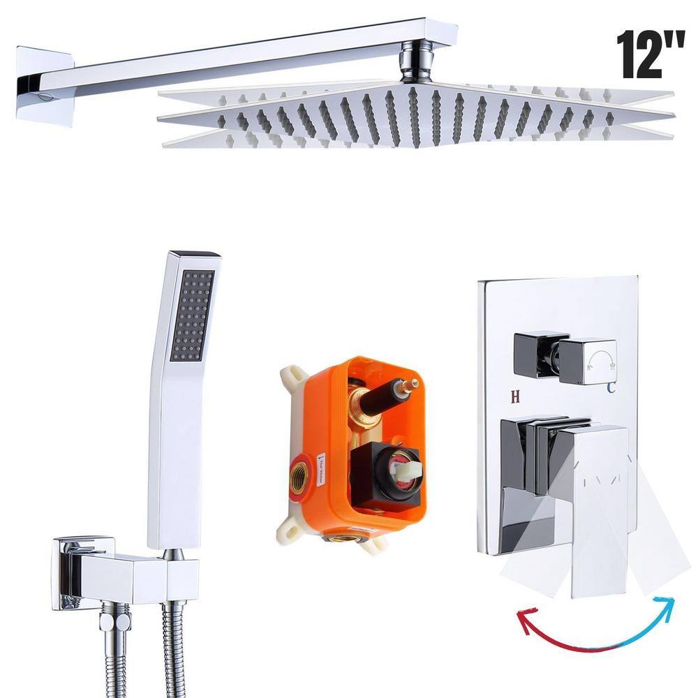 1-Spray 12 in. Wall Mount Fixed and Handheld Dual Shower Head 1.8 GPM in Chrome price history on PriceWatchPro