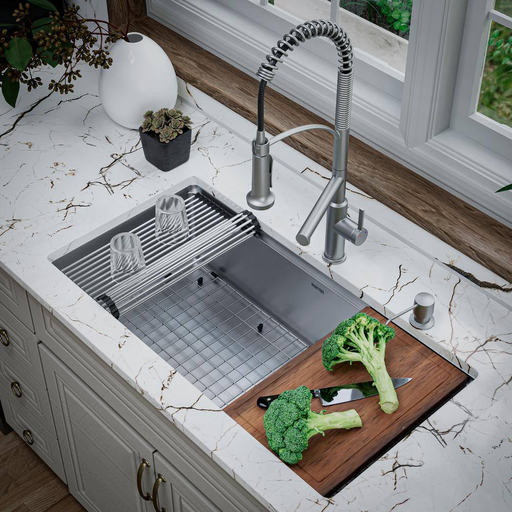 Stainless Steel Pull-Down Kitchen Faucet with Pot Filler