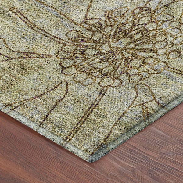 Mayfield Premium Machine Washable Abstract AMF2235 Denim 5 ft. x 7 ft. 6 in. Area Rug