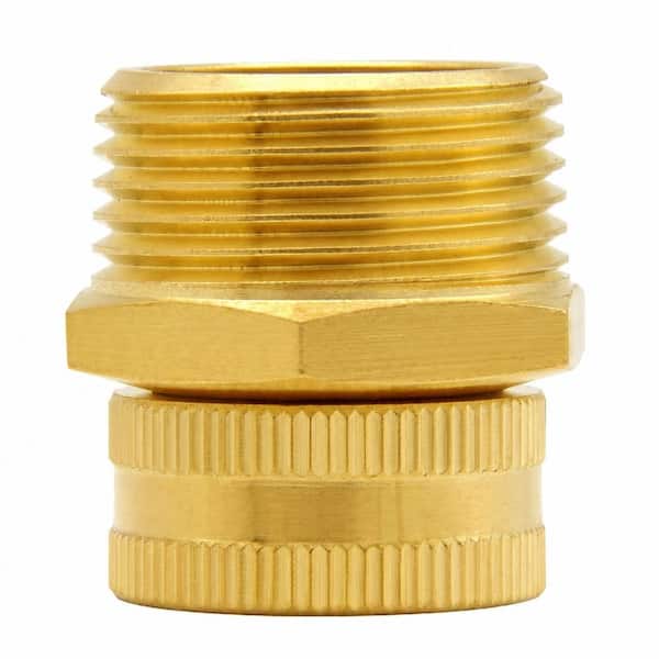 Brass 3/4 in. GHT Female x 1 in. NPT Male Thread Swivel Pipe Fitting Garden Hose to Pipe Thread Adapter