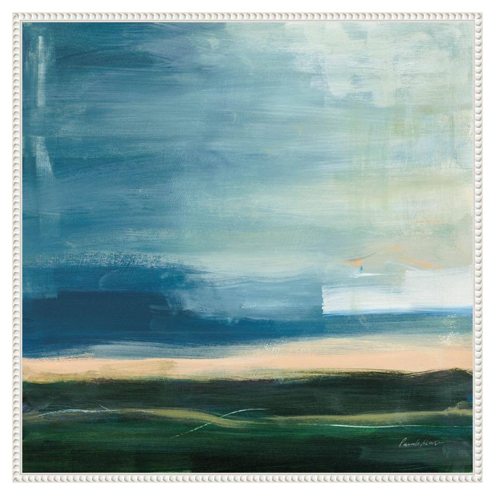 30"x30" Life Light Landscape Abstract Canvas Wall Art with White Frame
