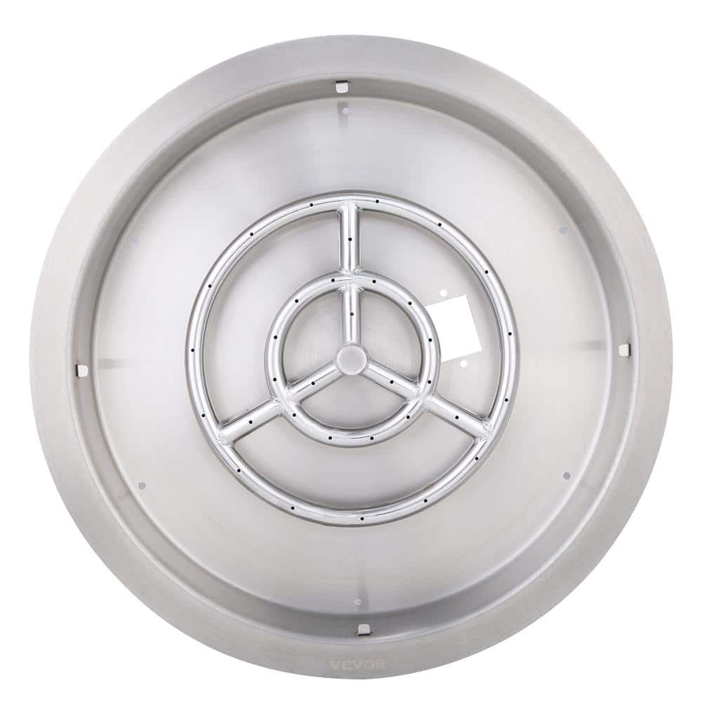 VEVOR 22" Round Stainless Steel Fire Pit Burner with Lid