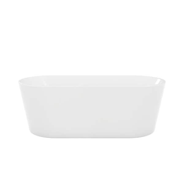 Aqua 66.5 in. L x 29 in. W Acrylic Double Ended Freestanding Soaking Bathtub with Reversable Drain in Brushed Brass