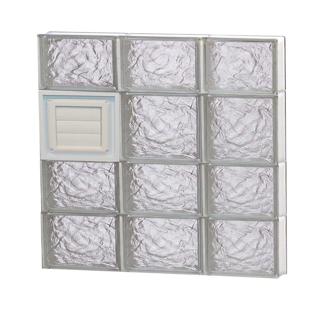 23.25 in. x 25 in. x 3.125 in. Frameless Ice Pattern Glass Block Window with Dryer Vent price history on PriceWatchPro