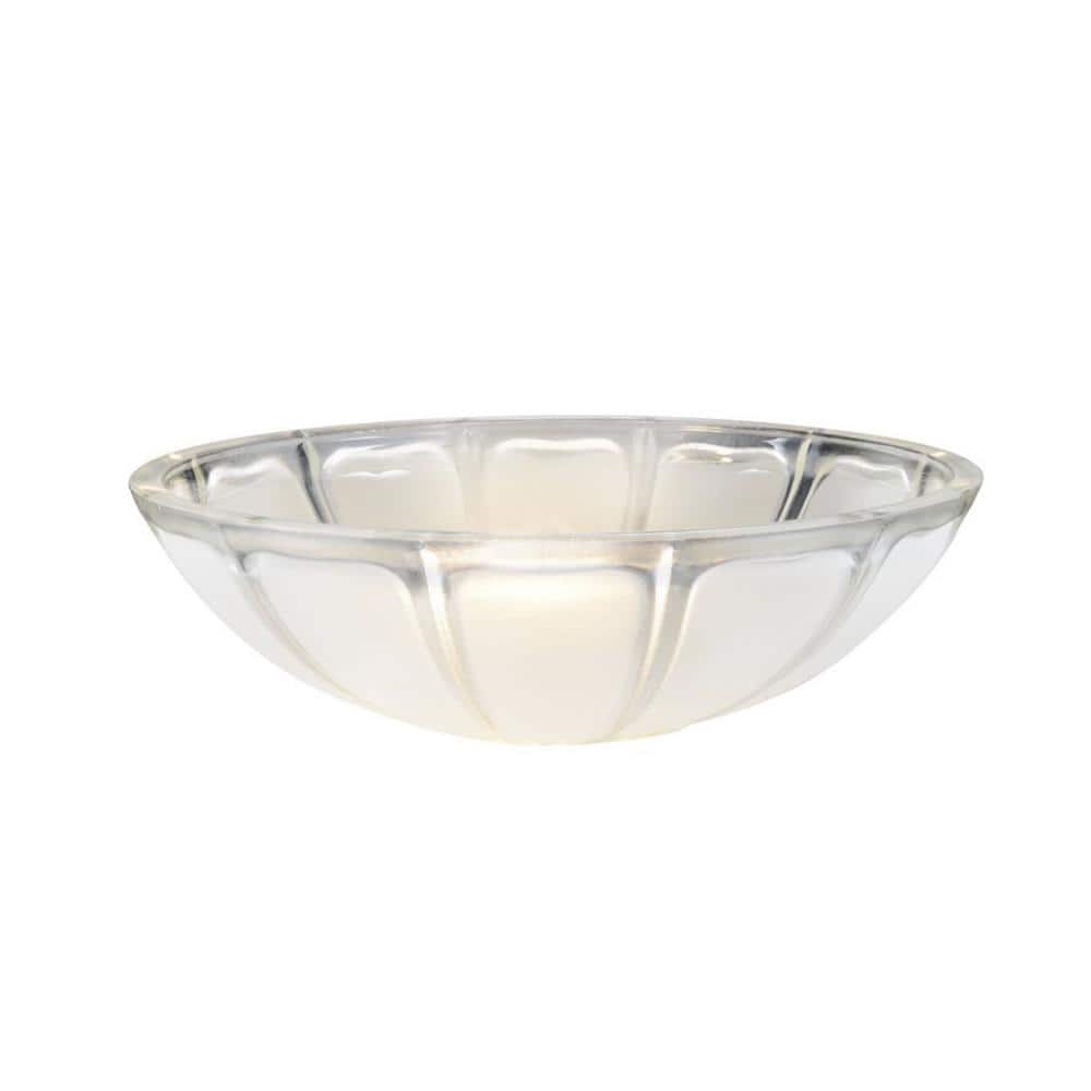 Clear and Sandblasted Glass Bowl Shade, 9.88" Diameter