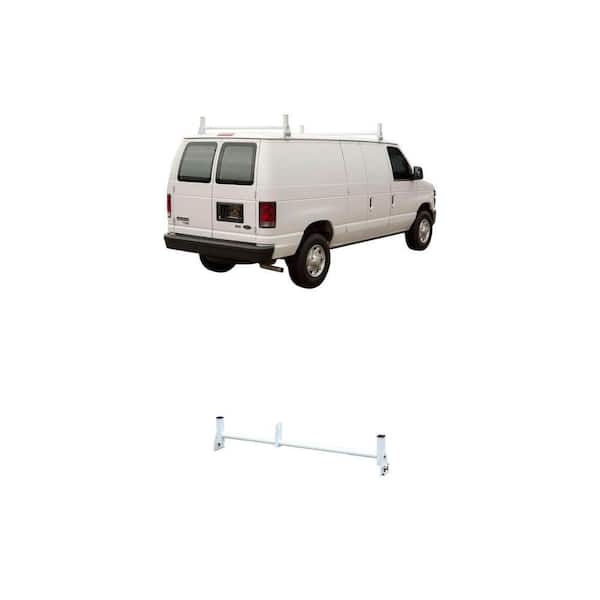 Heavy Duty Van Ladder Rack in White with Additional White Crossbar