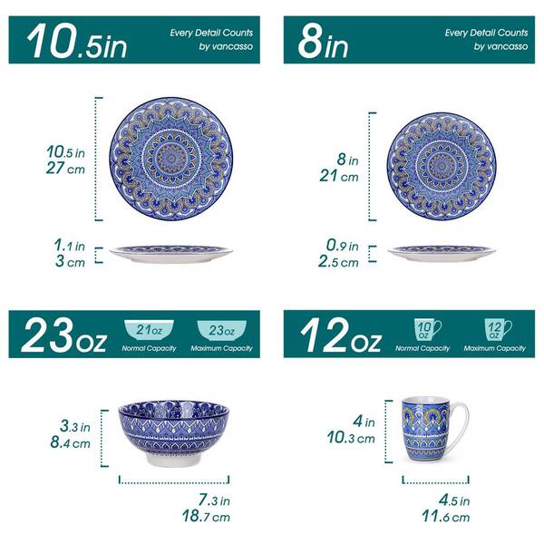 vancasso, Series Mandala, 16-Piece Porcelain Dinnerware Set