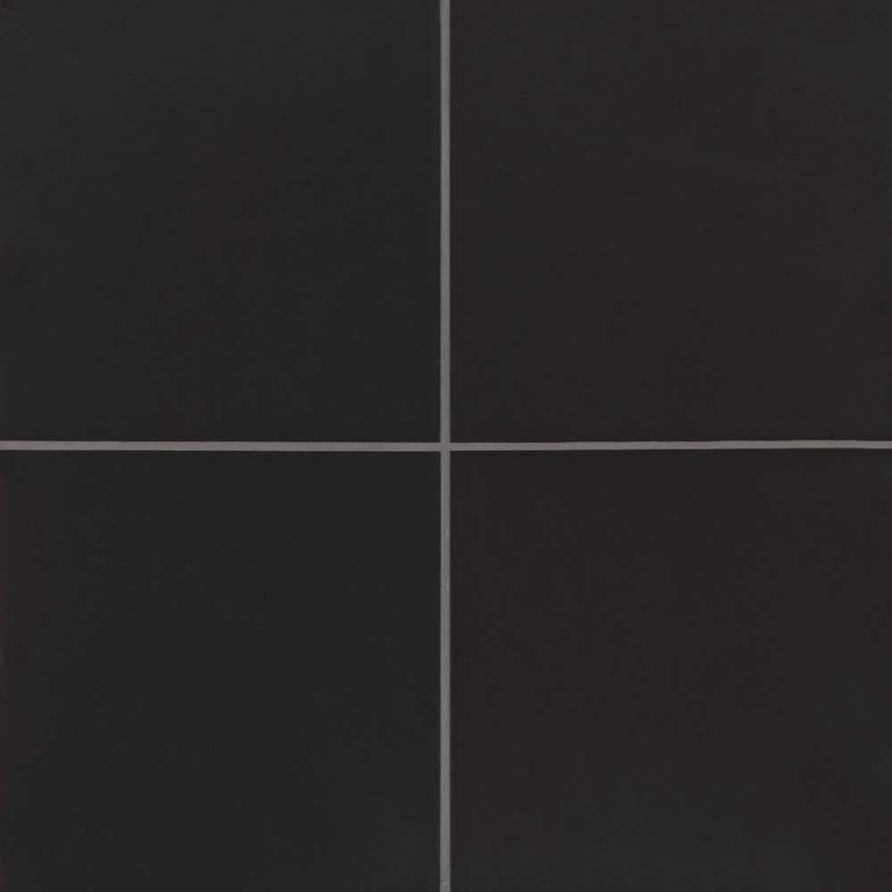 Rothko Matte Black Ceramic 9" x 9" Wall & Floor Tile