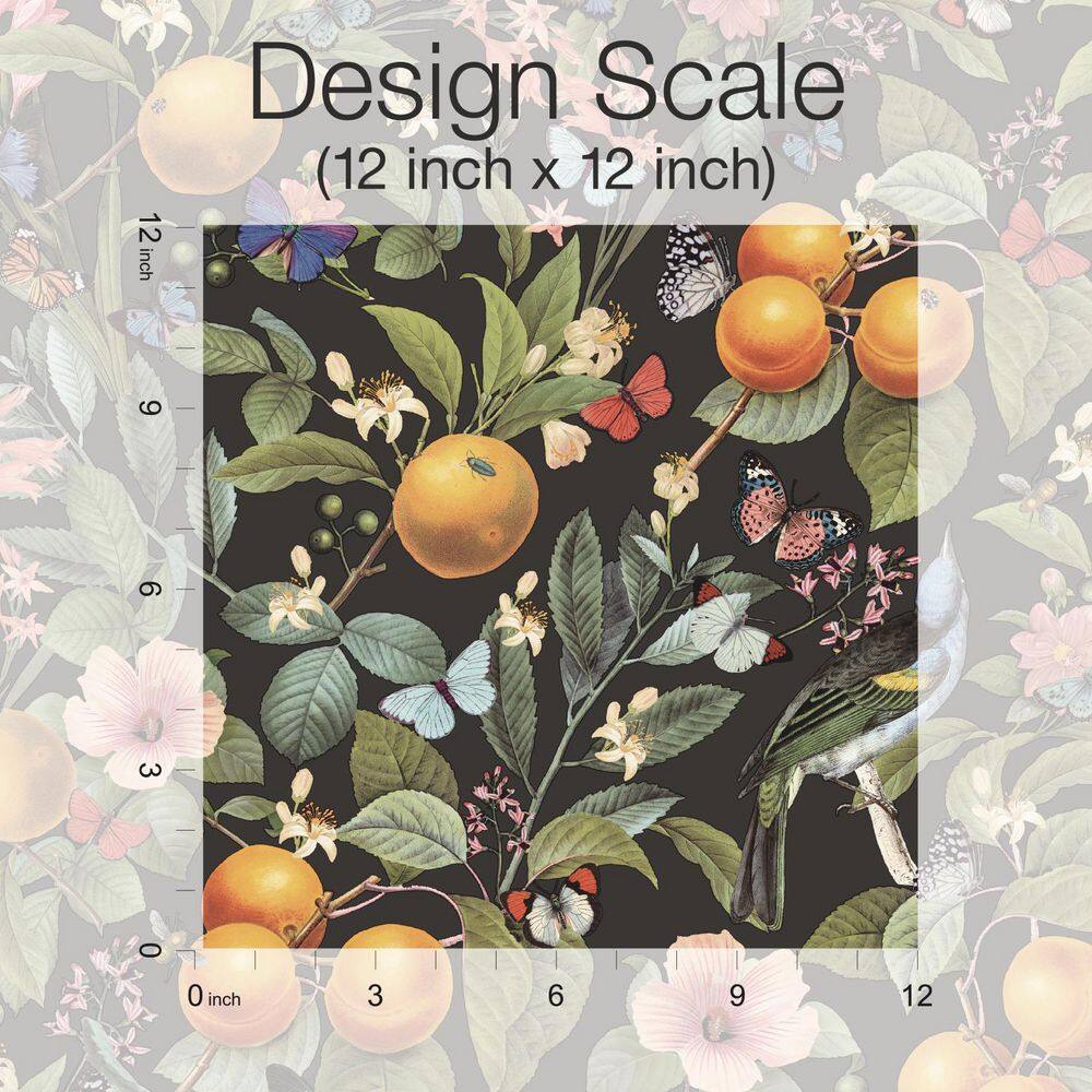 Citrus Botanical Floral Peel and Stick Wallpaper, 20.5" x 18ft